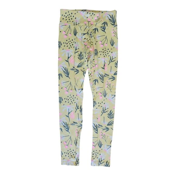 Justice Yellow Floral Leggings w/ Yoga Waist Size 12 - Picture 1 of 4